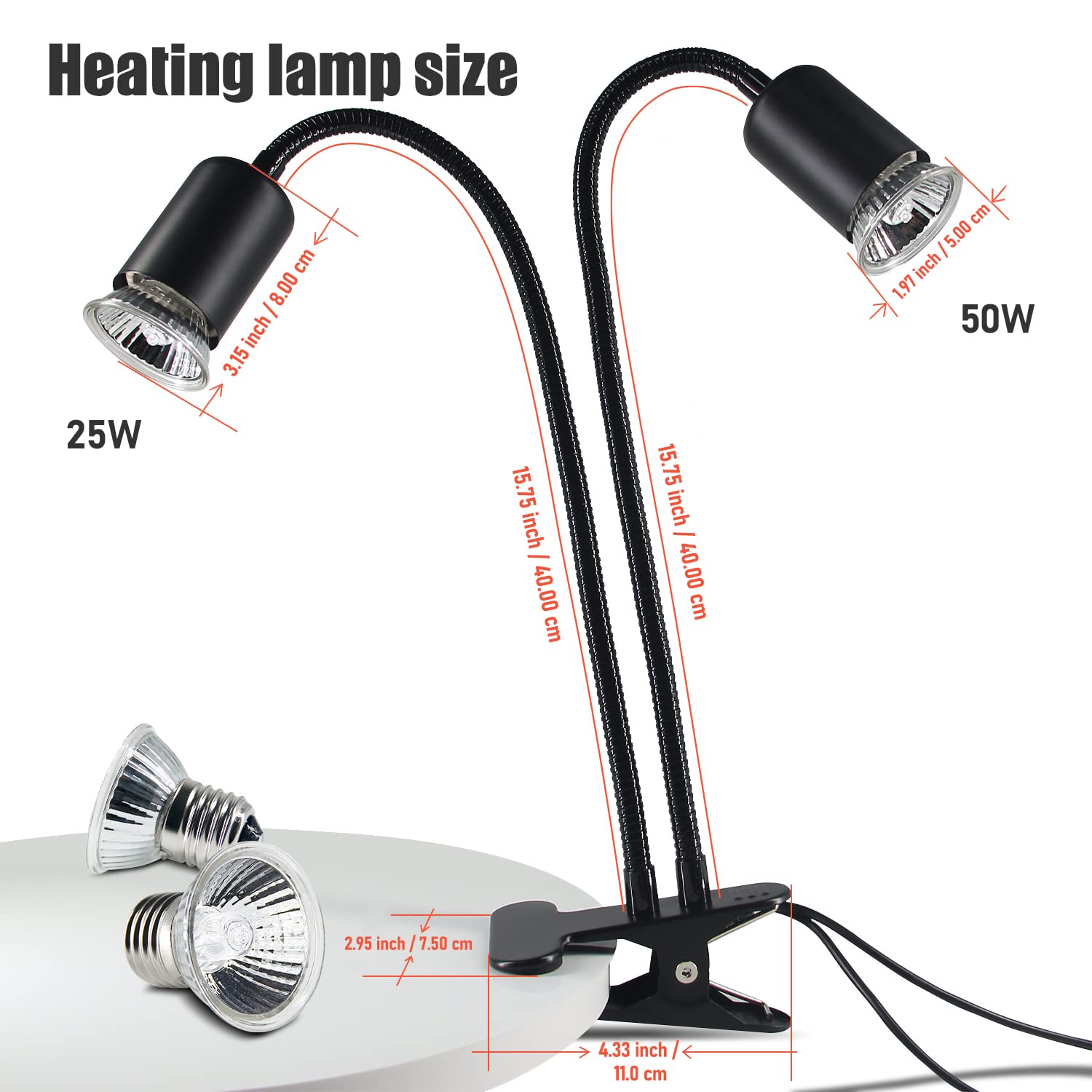 TFNN Reptile Heat Lamp intelligent timer enables daily automatic cycles.