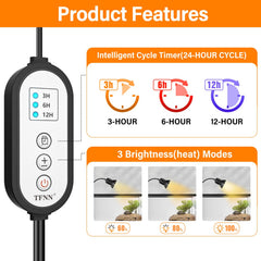 TFNN Reptile Heat Lamp UVA UVB spectrum for natural basking indoors.