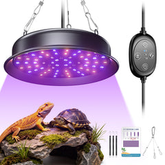 TFNN reptile light fixture 18W front view shows full spectrum UVB for enclosure health