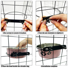 Tfwadmx adjustable-height bowl fits crate height easily.