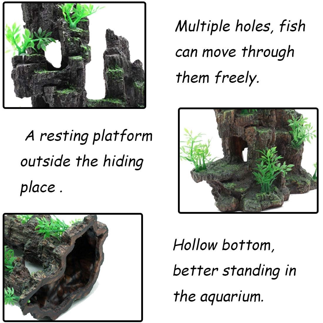 Tfwadmx colorful landscape ornament with small plants livens the tank and mimics a natural habitat