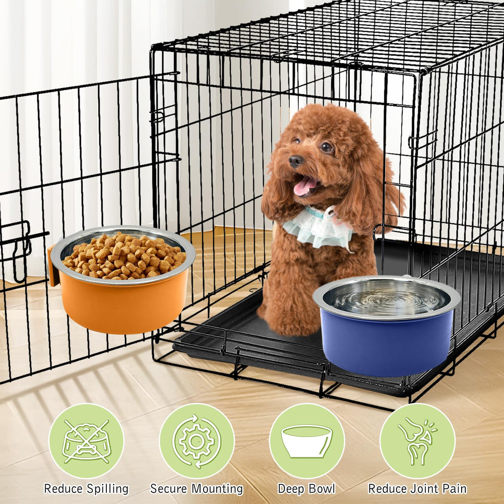 Tfwadmx crate dog bowl pink, removable stainless steel for fast cleaning
