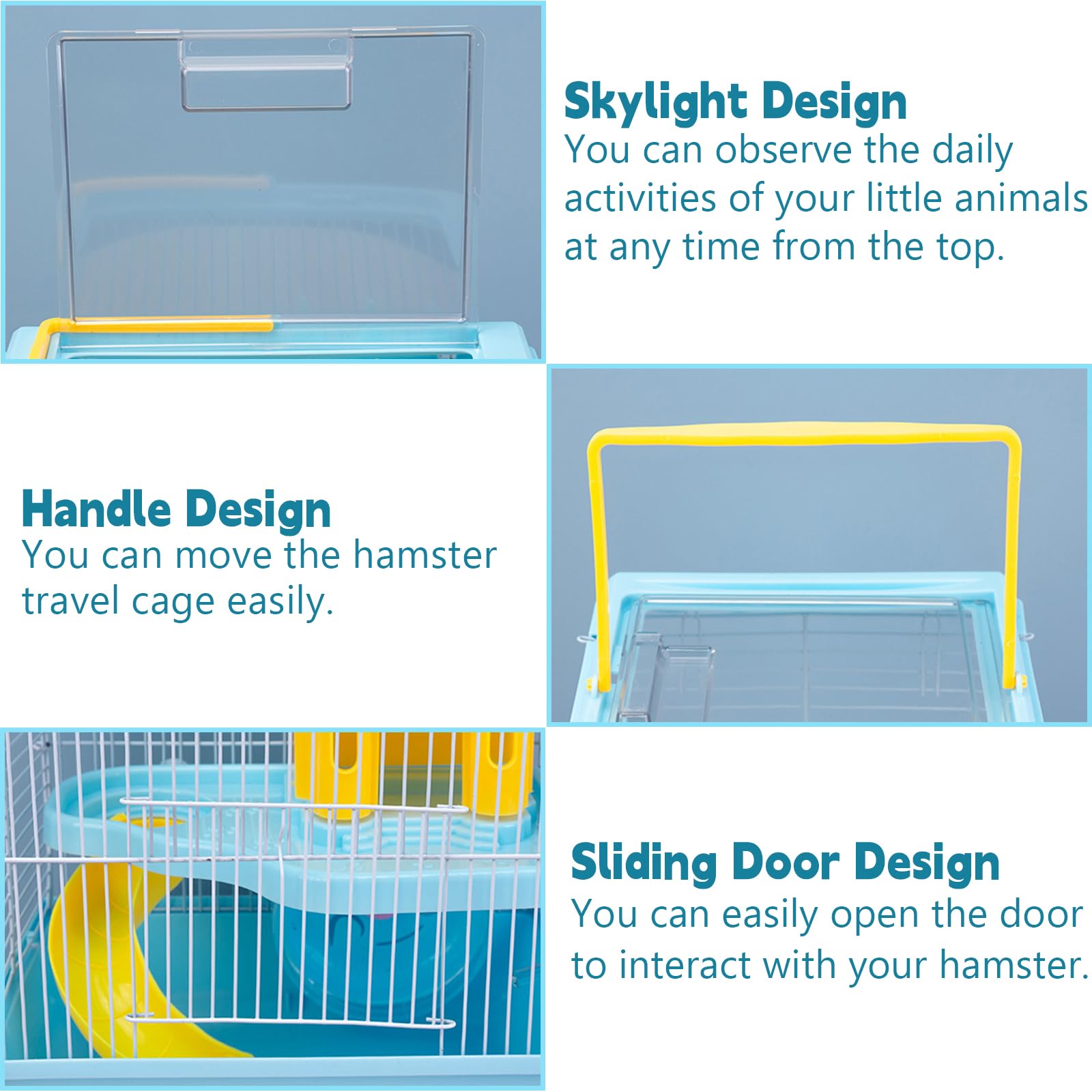 Tfwadmx hamster carrier with water bottle, hydration on the go.