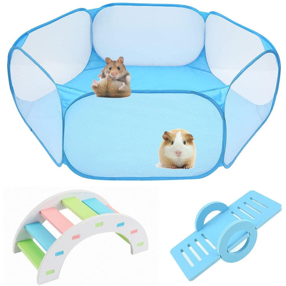 Tfwadmx hamster foldable playpen opened for quick indoor setup and safe indoor play.