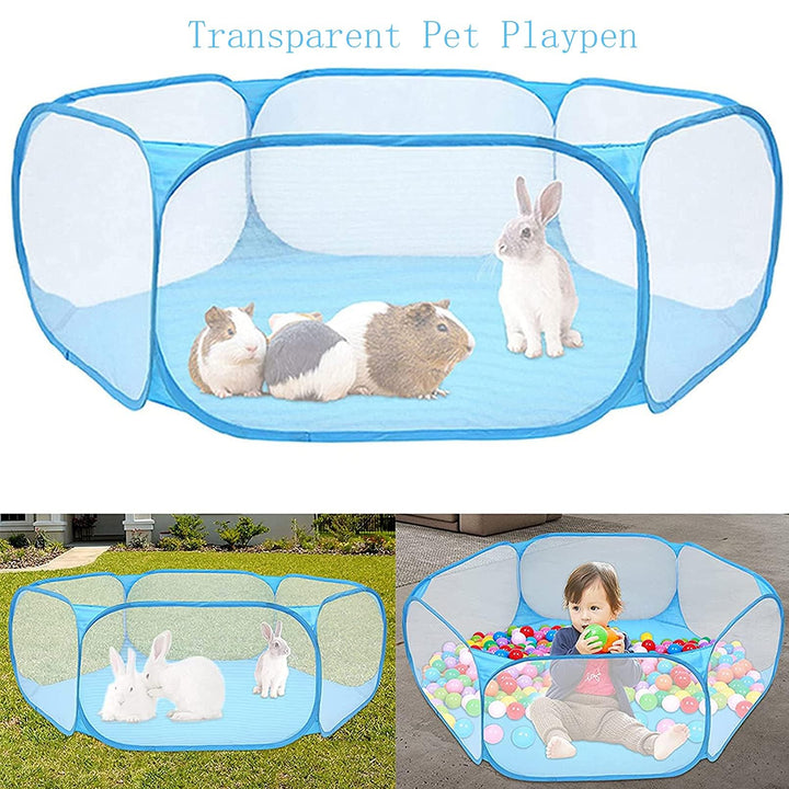 Tfwadmx hamster foldable playpen with translucent walls for clear supervision.