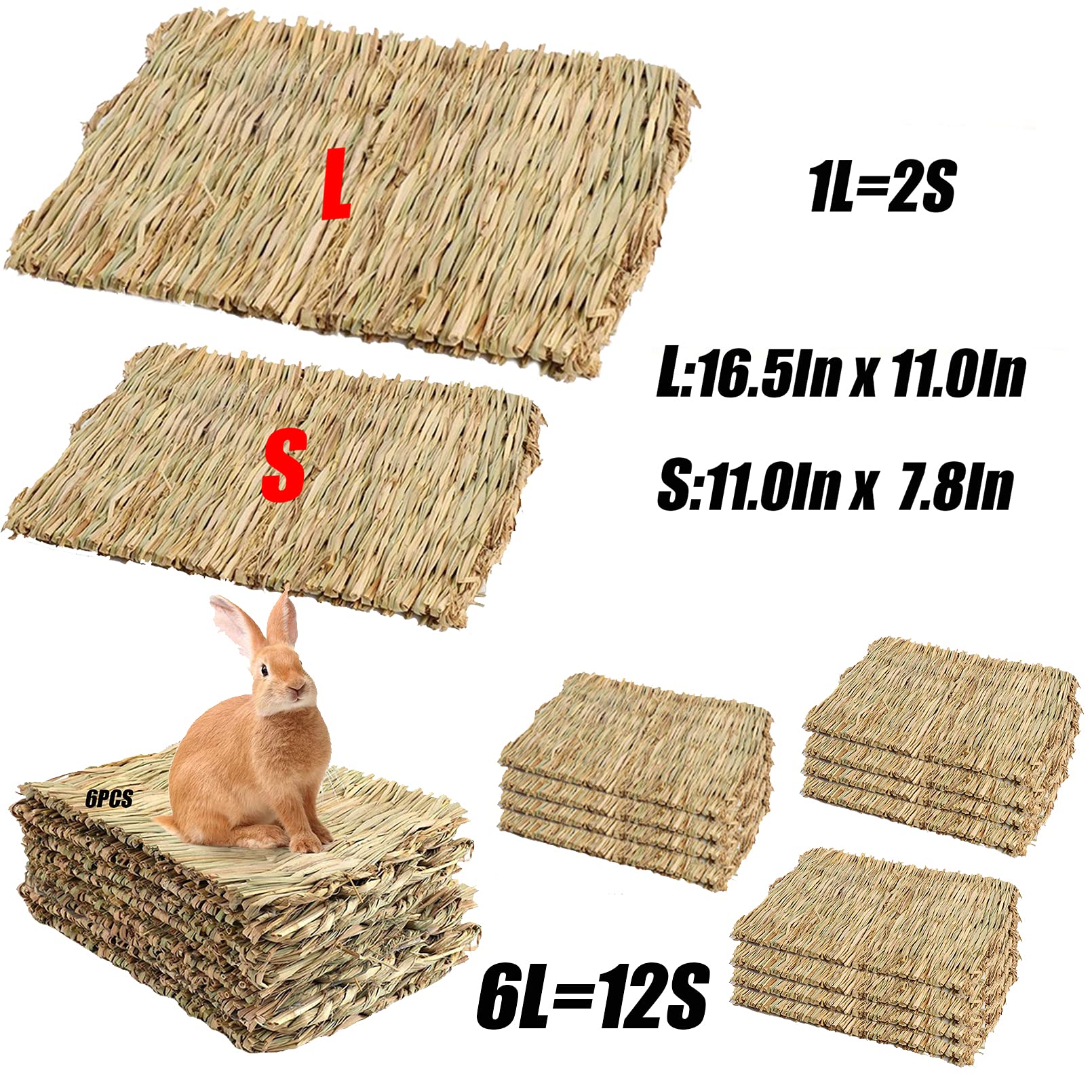 Tfwadmx rabbit grass mat chew toy promotes foraging and nibbling