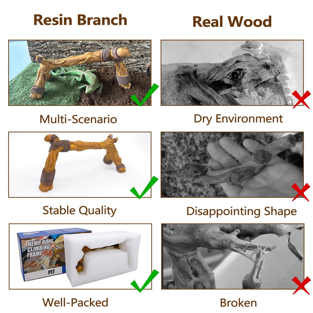 tfwadmx small-reptile-branch: resin decor mimics natural wood without odor