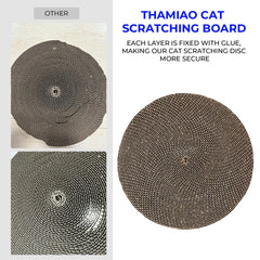 THAMIAO eco-friendly-cardboard scratchpad uses recycled material for sustainable cat play.