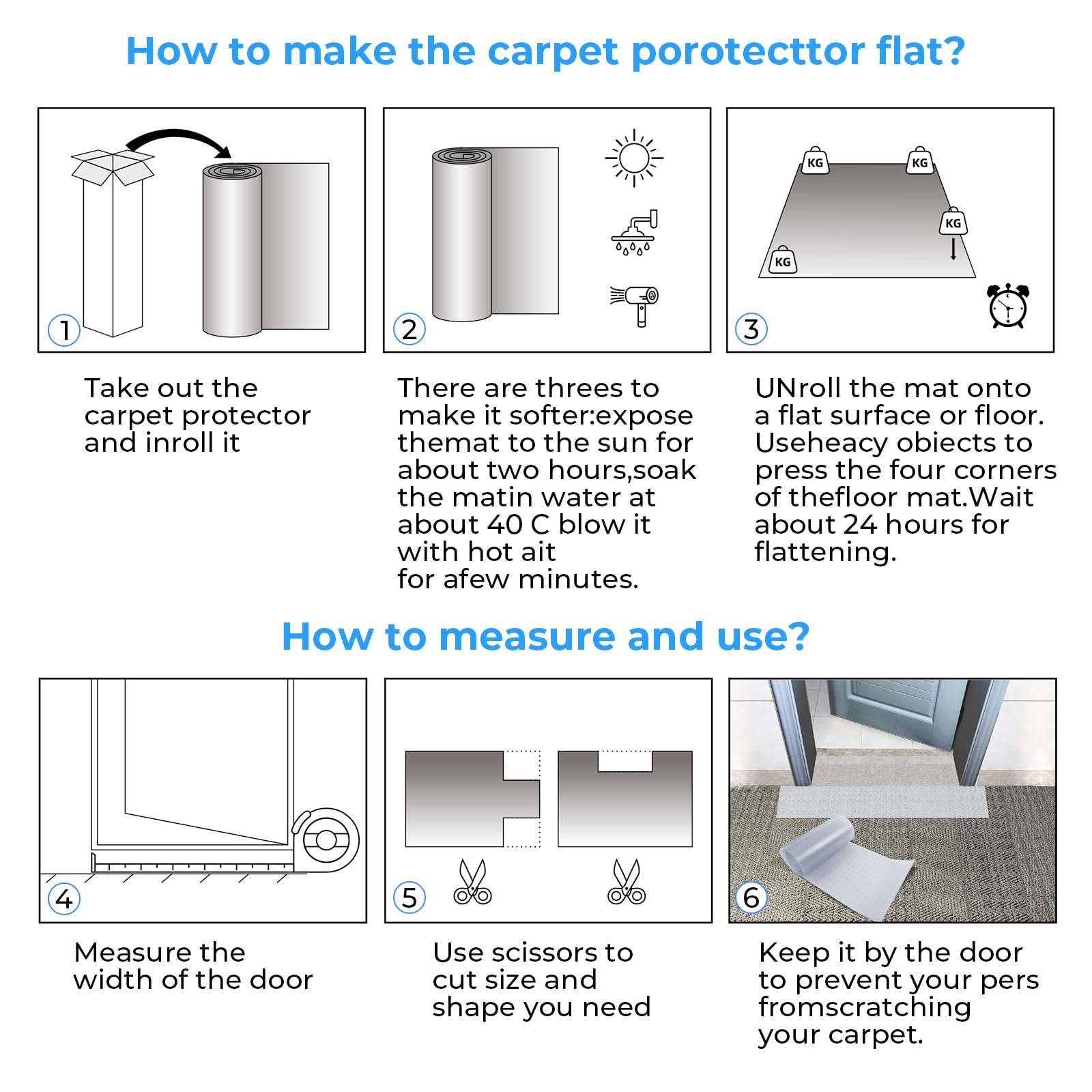 THAMIAO two-piece carpet protector clear provides extended coverage
