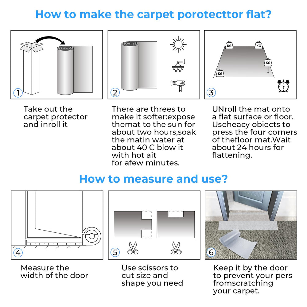 THAMIAO two-piece carpet protector clear provides extended coverage