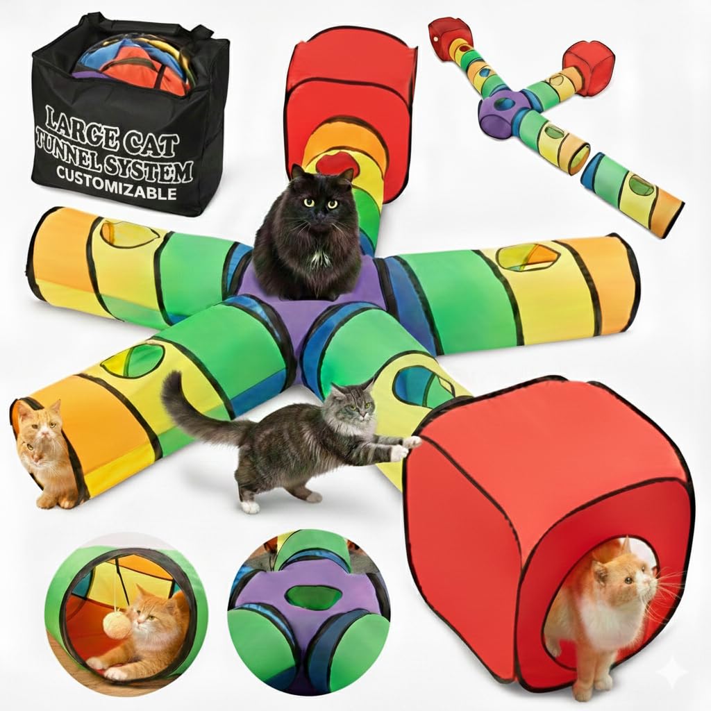 That Is Just Genius Genius Cat Tunnels 5-Way System for versatile indoor play.