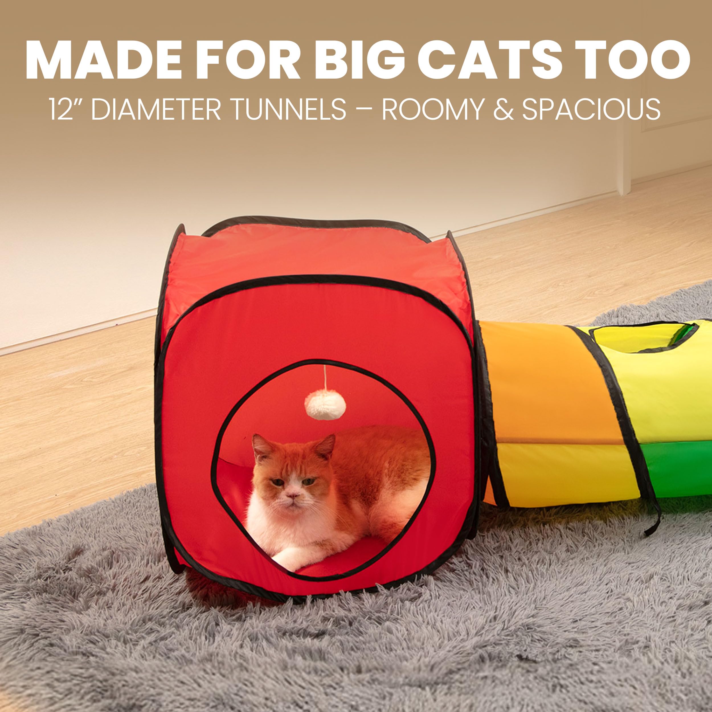 That Is Just Genius Genius Cat Tunnels foldable design enables quick setup and storage.