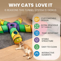 That Is Just Genius Genius Cat Tunnels tear-resistant fabric withstands claws and rambunctious sessions.
