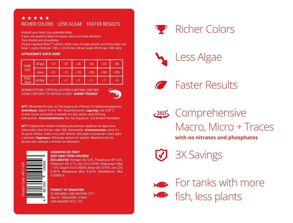 2HR Aquarist APT 1 dropper demonstrates easy dosing for vibrant plant growth.