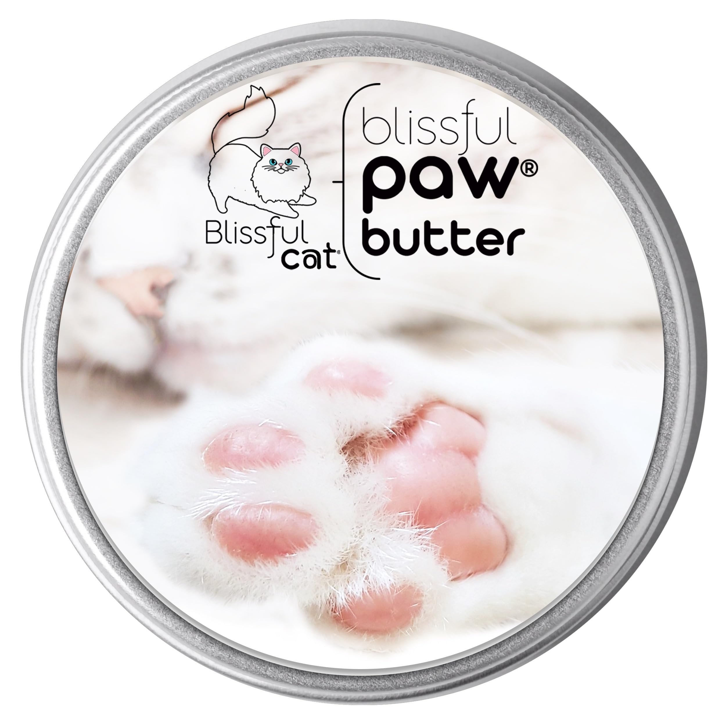 The Blissful Cat Paw Butter on cat paw pad showing soothing relief