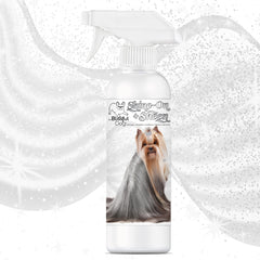 The Blissful Dog Detangler Spray applied to mats, easing brushing.