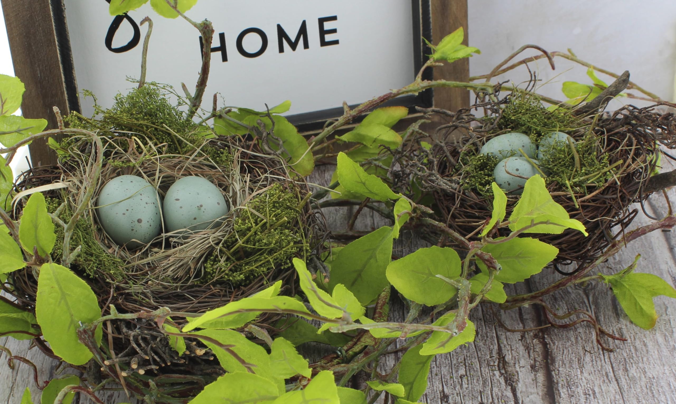 The Bridge Collection robin eggs close-up highlights realistic speckling.
