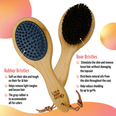 Eco-friendly bamboo construction supports durable grooming for pets.
