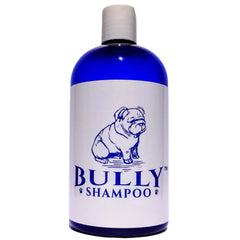 The Bully Company Bully Shampoo bottle front highlights a natural formula for Bulldogs' skin care
