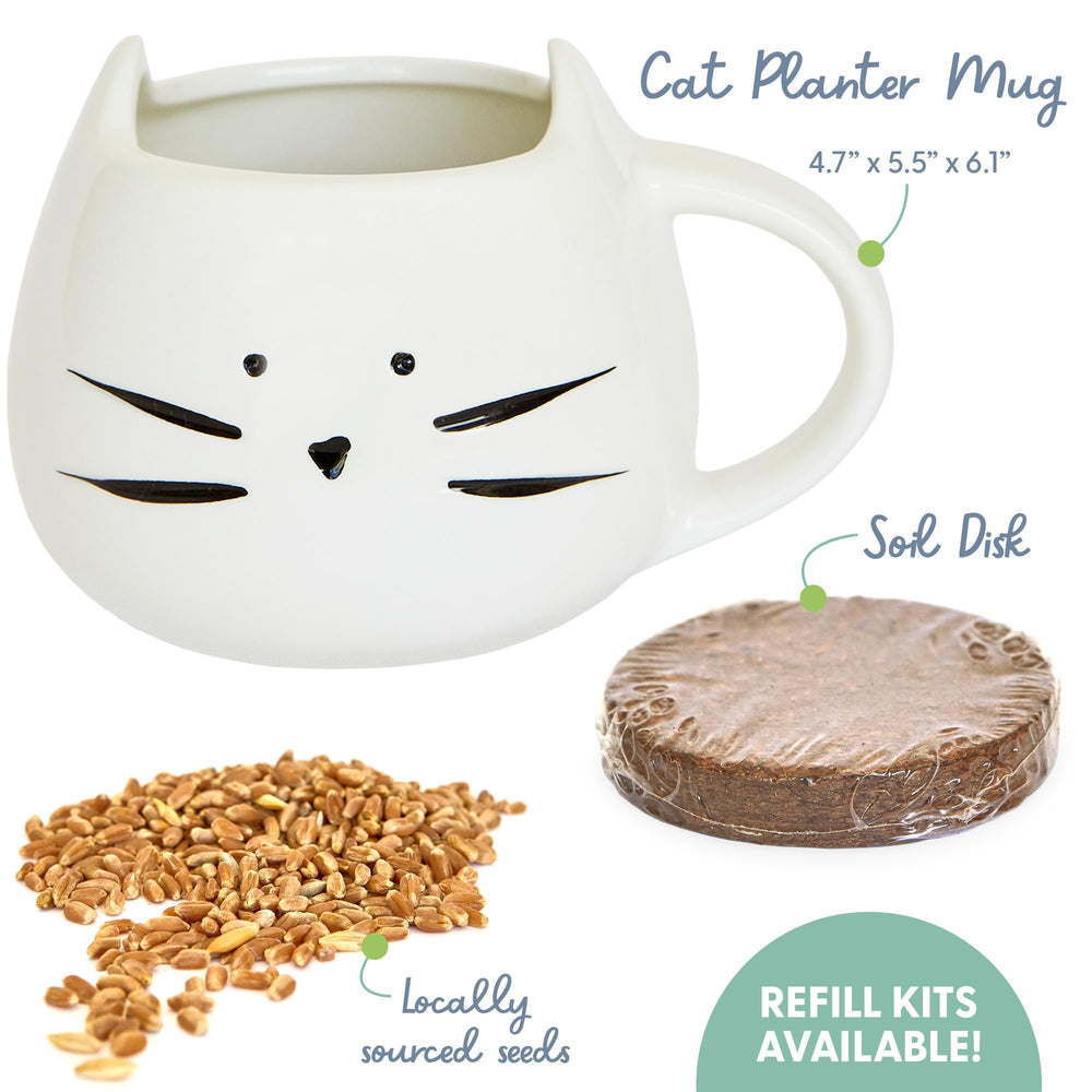 The Cat Ladies organic seed mix highlights GMO-free blend for healthy growth.