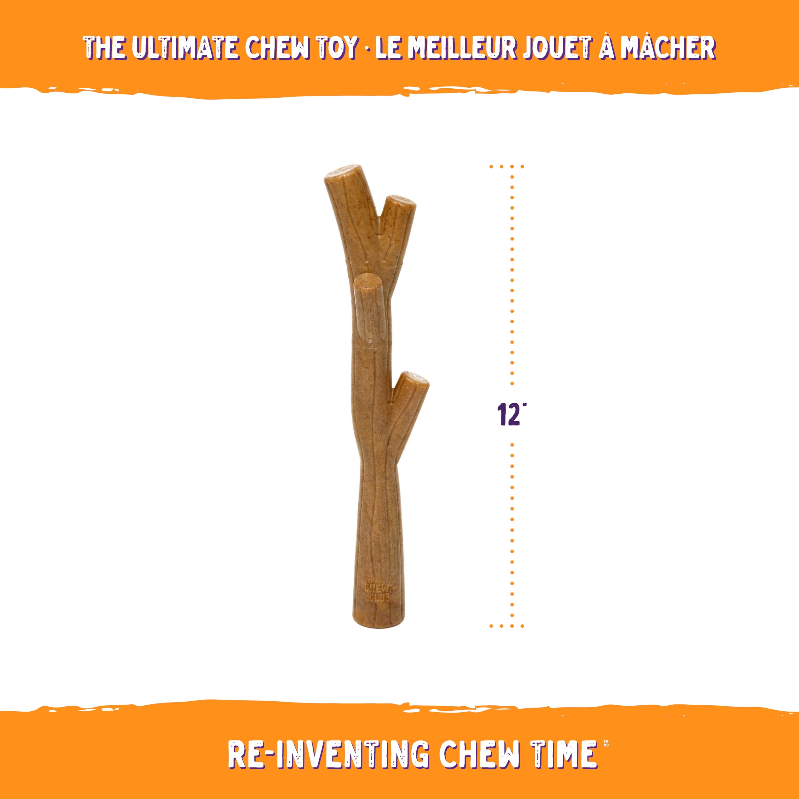 The Chew Club Bamboo Chew Toy close-up shows bamboo texture and safety.
