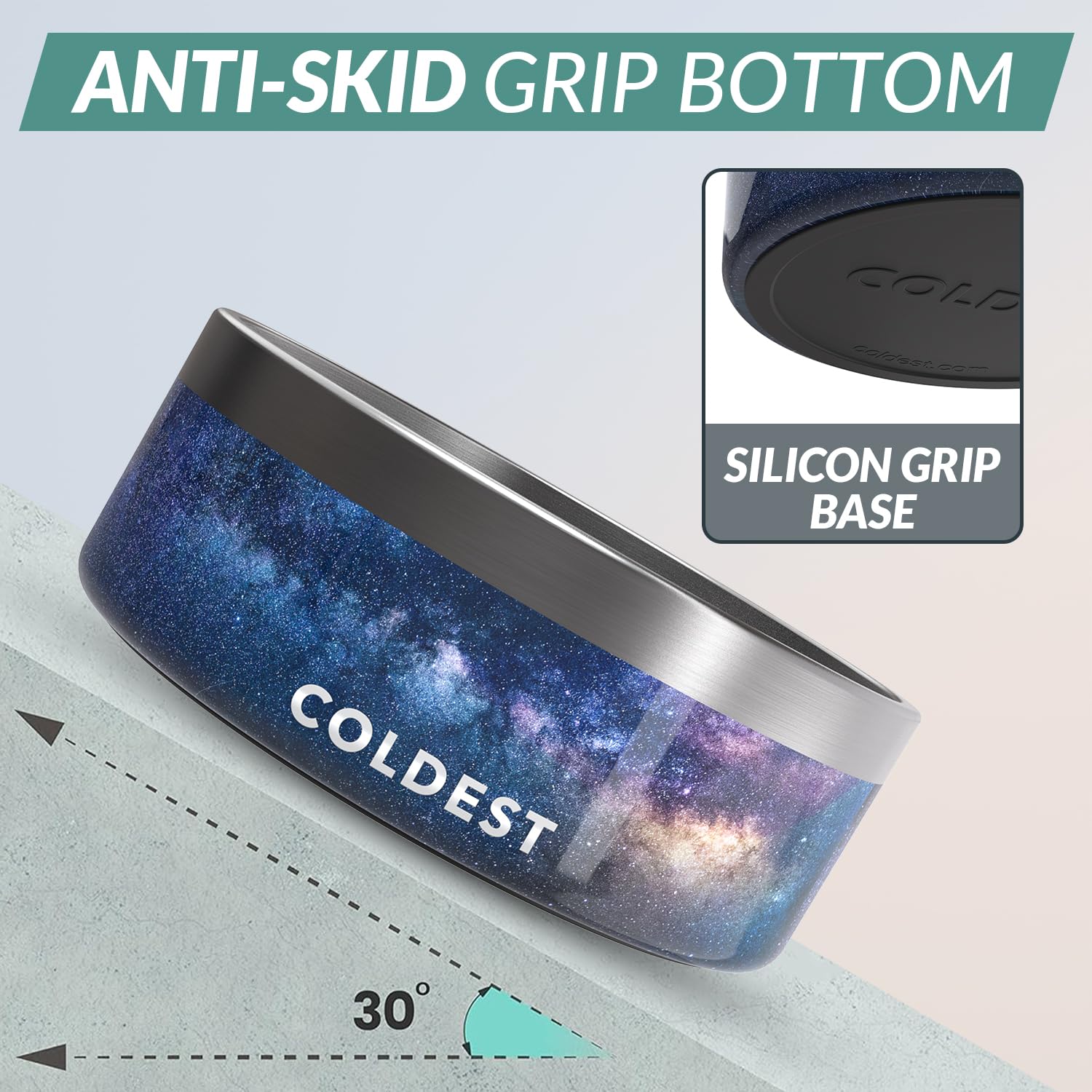 The Coldest Dog Bowl uses anti-rust metal for long-lasting durability.
