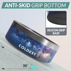 The Coldest Dog Bowl uses anti-rust metal for long-lasting durability.