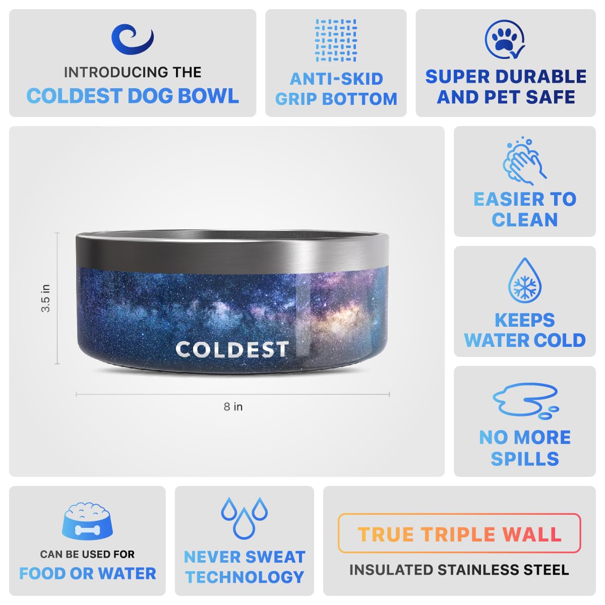 The Coldest Dog Bowl is dishwasher-safe for easy cleaning.