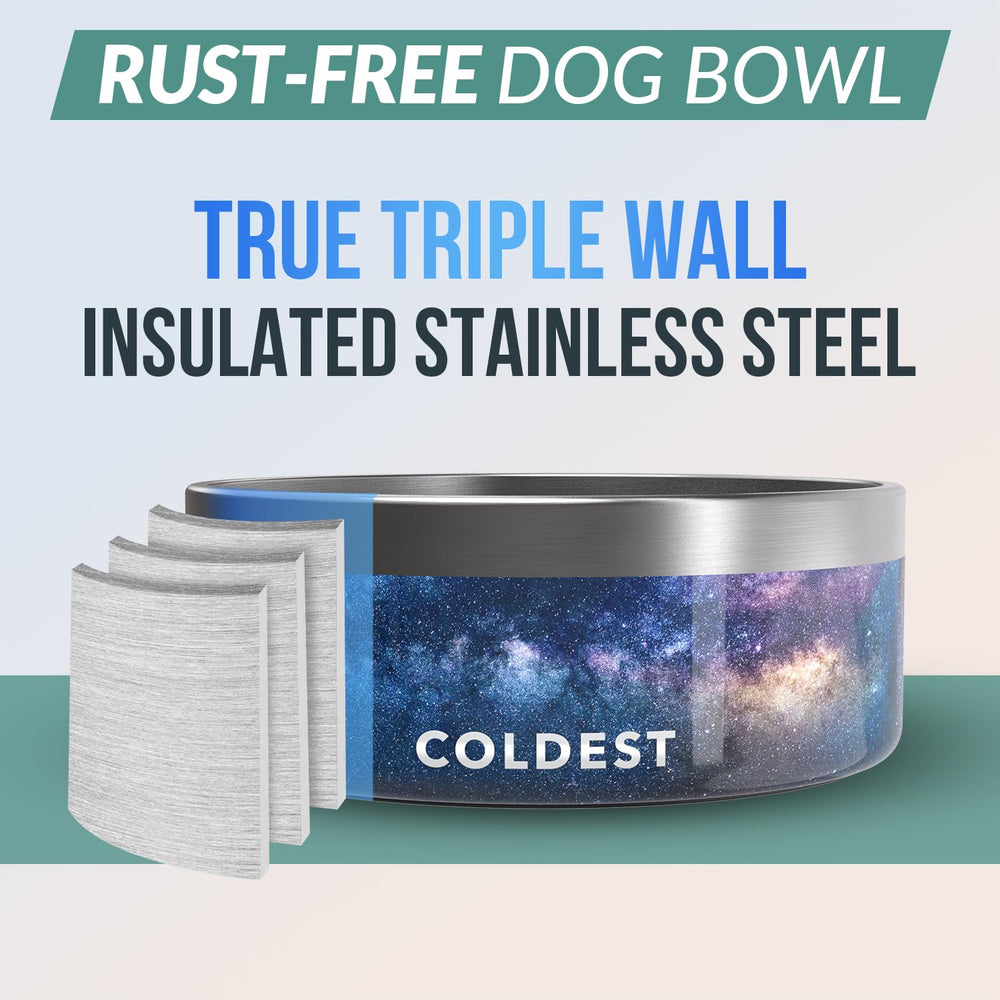 Coldest Dog Bowl features a non-slip base to prevent spills.