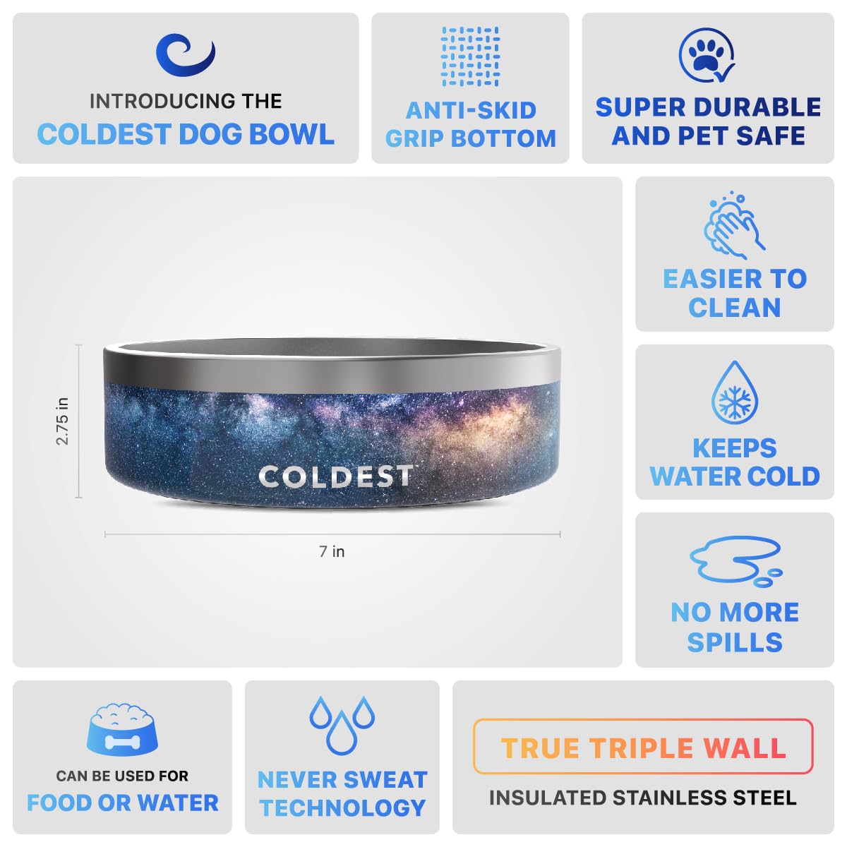 The Coldest Water dishwasher-safe dog bowl simplifies post-meal cleanup.