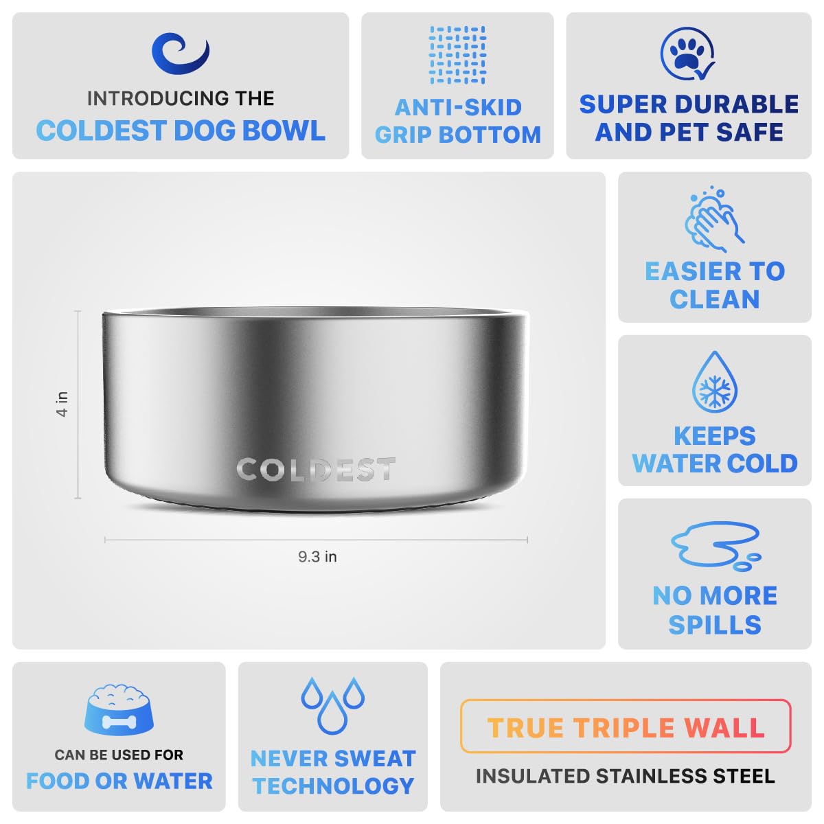 The Coldest Water dishwasher-safe bowl is easy to clean.