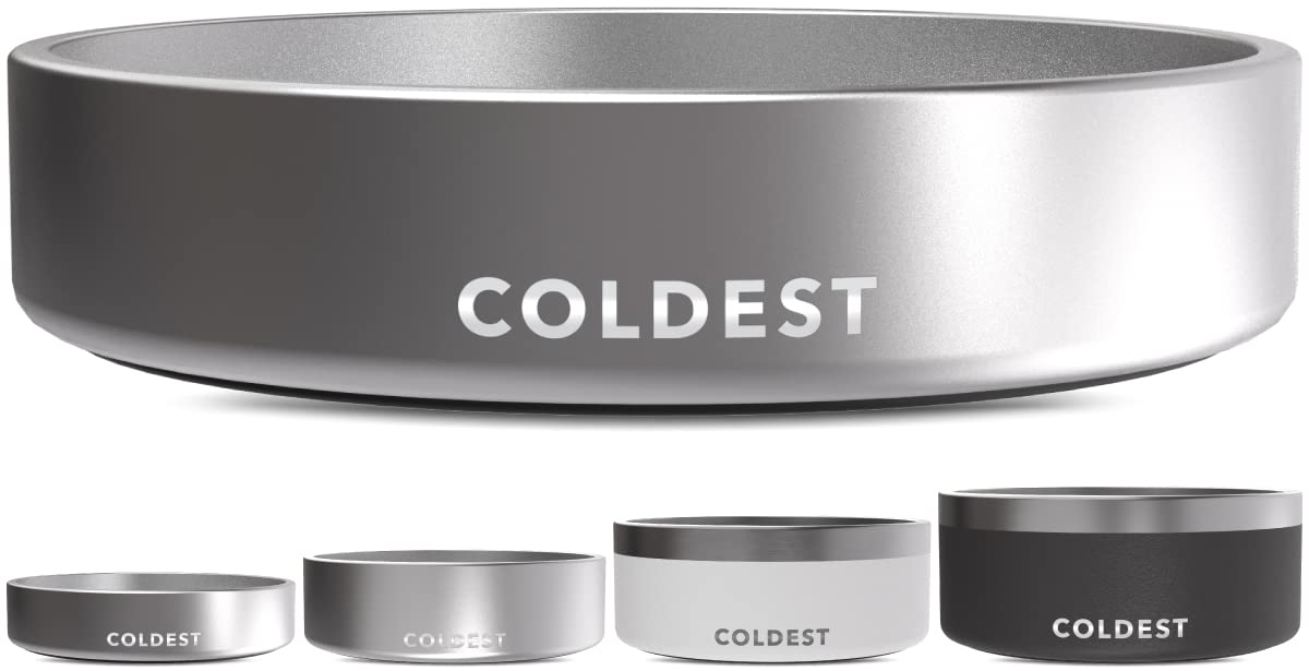 The Coldest Water dog bowl 21oz insulated metal for durable, spill-free meals.