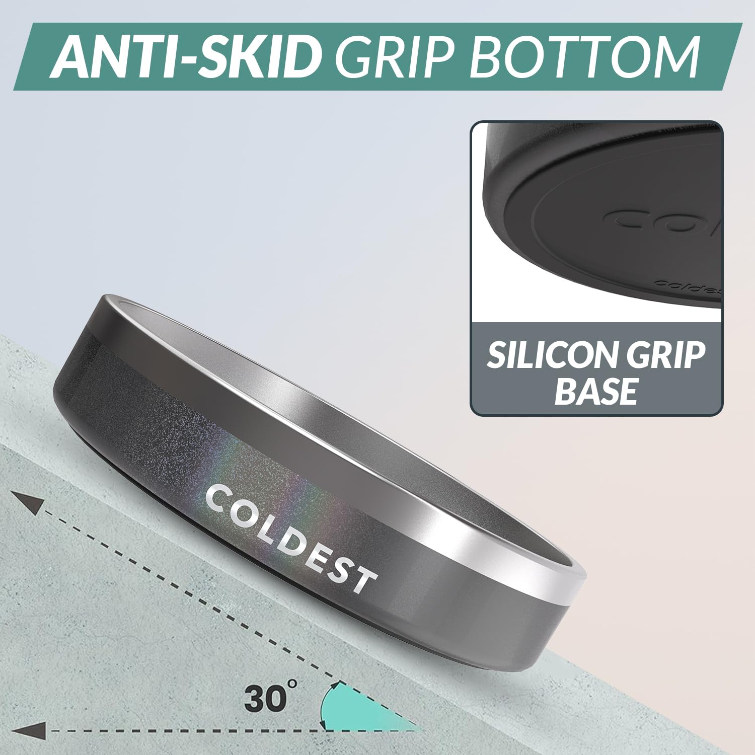 The Coldest Water dog bowl anti-slip base close-up prevents spills