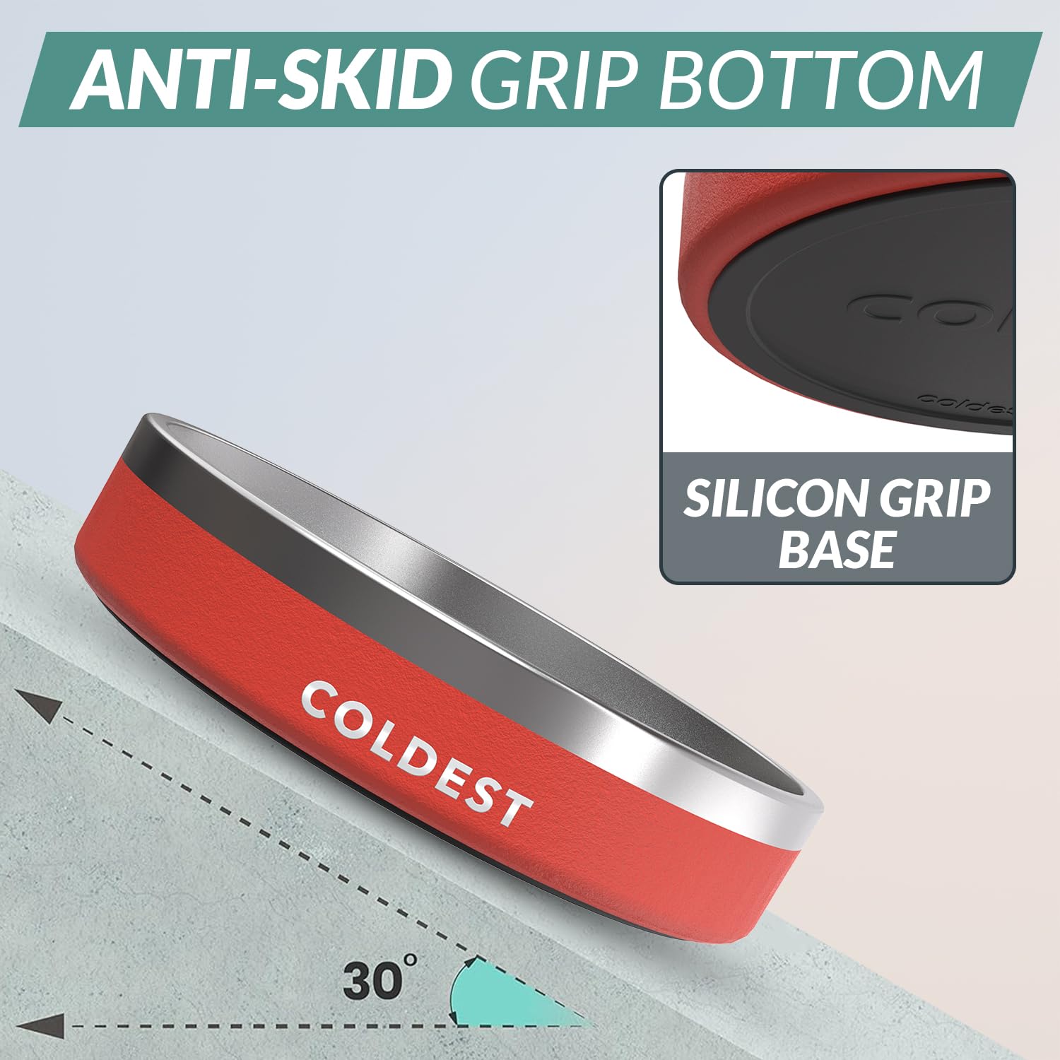 The Coldest Water dog bowl with anti-slip base prevents spills during feeding.