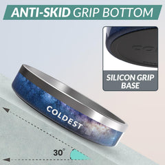 The Coldest Water anti-slip base prevents spills during busy feeding times.