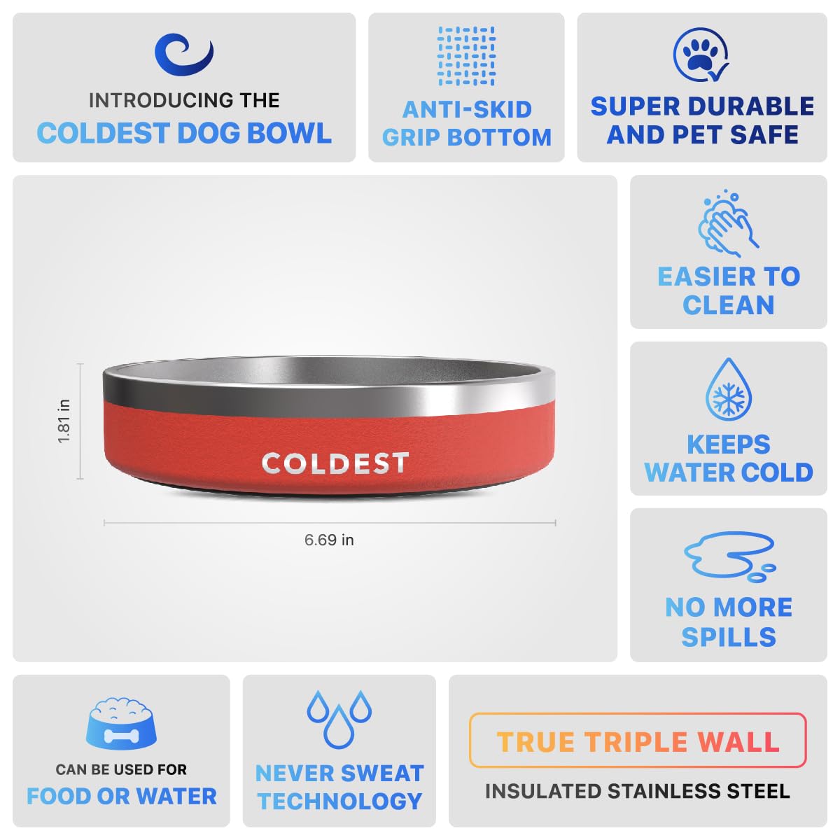 The Coldest Water bowl is easy to clean after meals.
