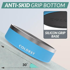 The Coldest Water dog bowl with non-slip base for stable feeding.