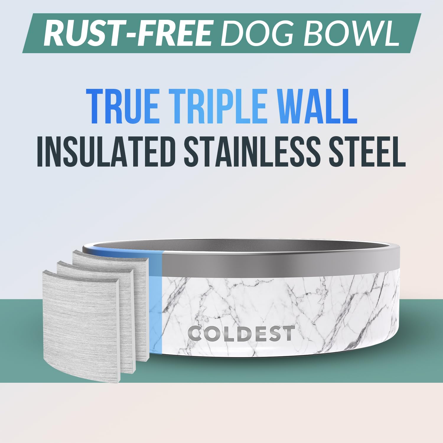 The Coldest Water dog bowl non slip base prevents spills