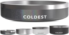 The Coldest Water Stardust Glitter dog bowl top view showing sparkle and capacity