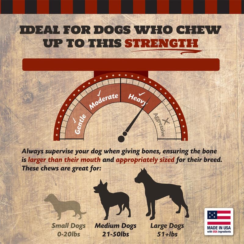 The Country Butcher USA-made seal displayed beside bones emphasizes quality and domestic sourcing.