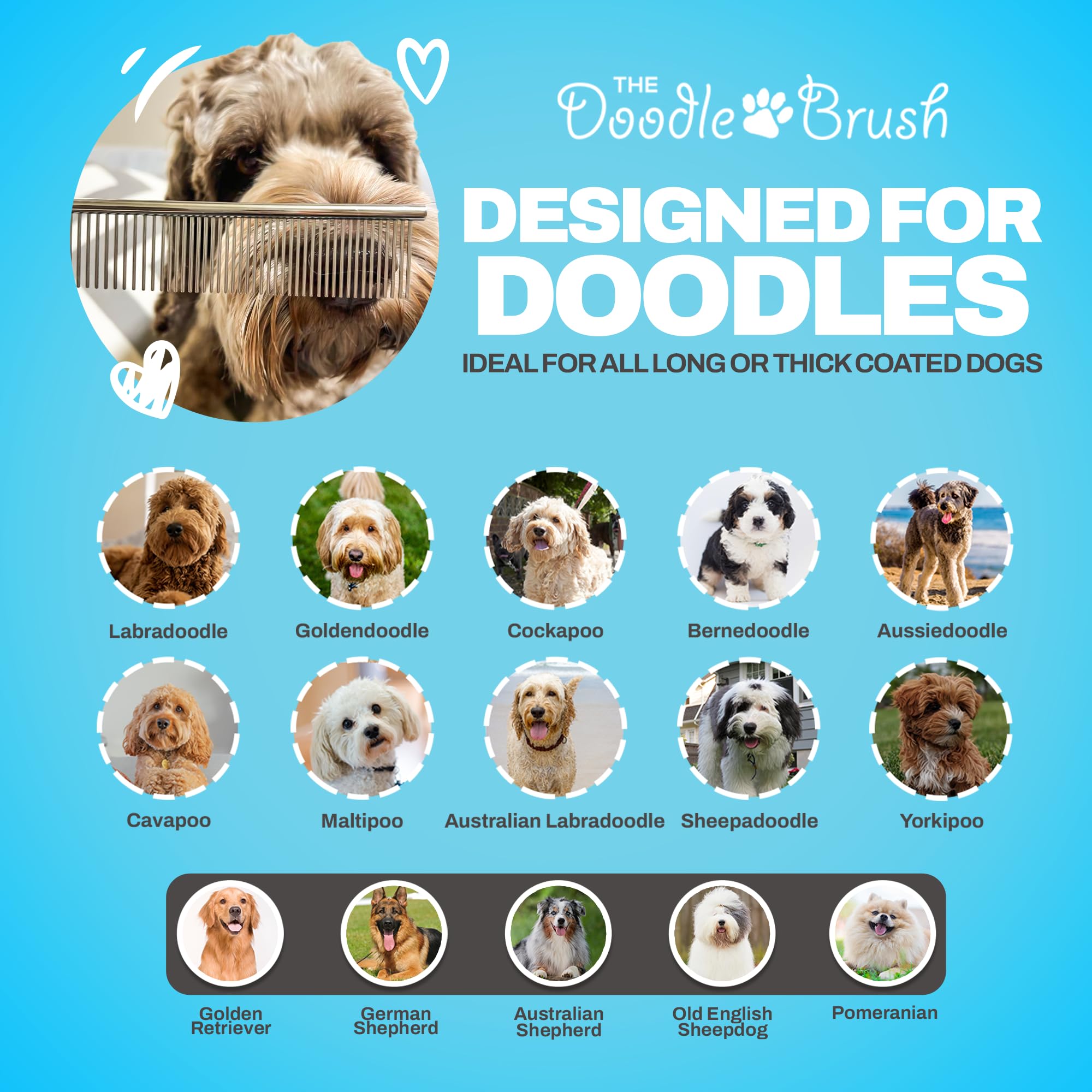 The Doodle Brush helps quick detangling and daily maintenance in busy homes.