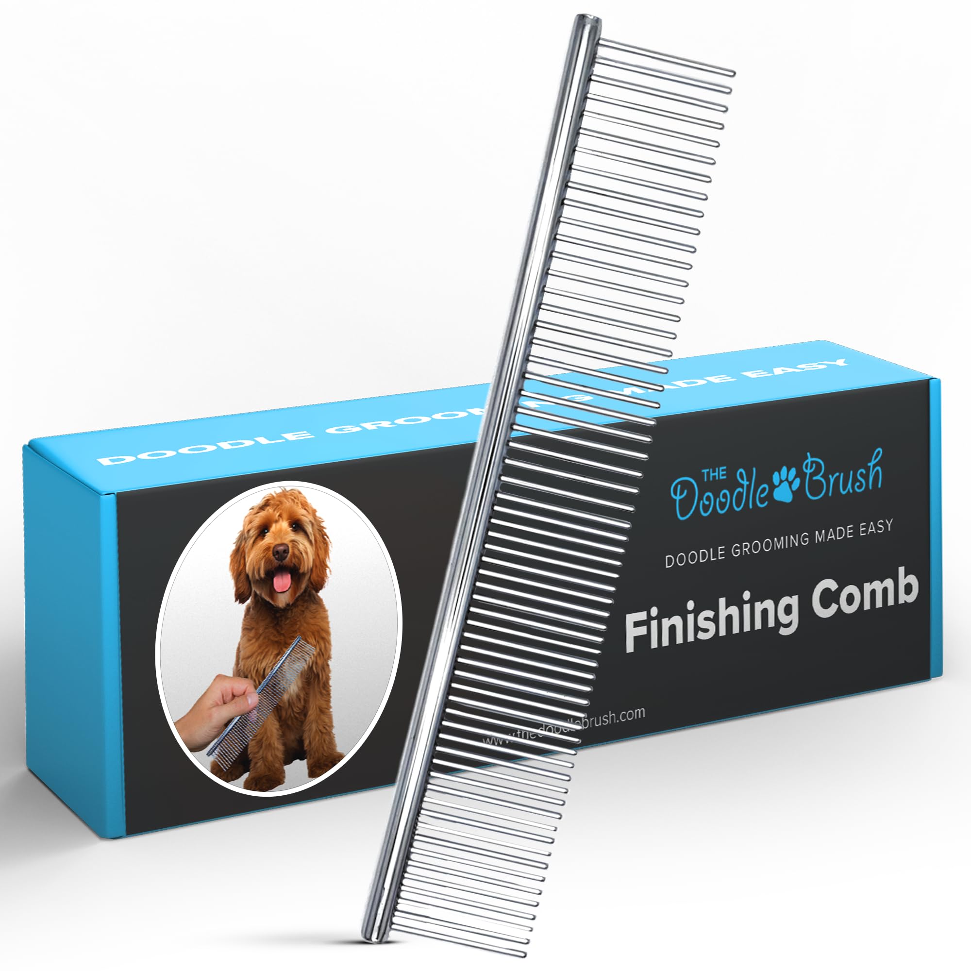 The Doodle Brush shedding-friendly design reduces tangles on multi-shedding breeds.