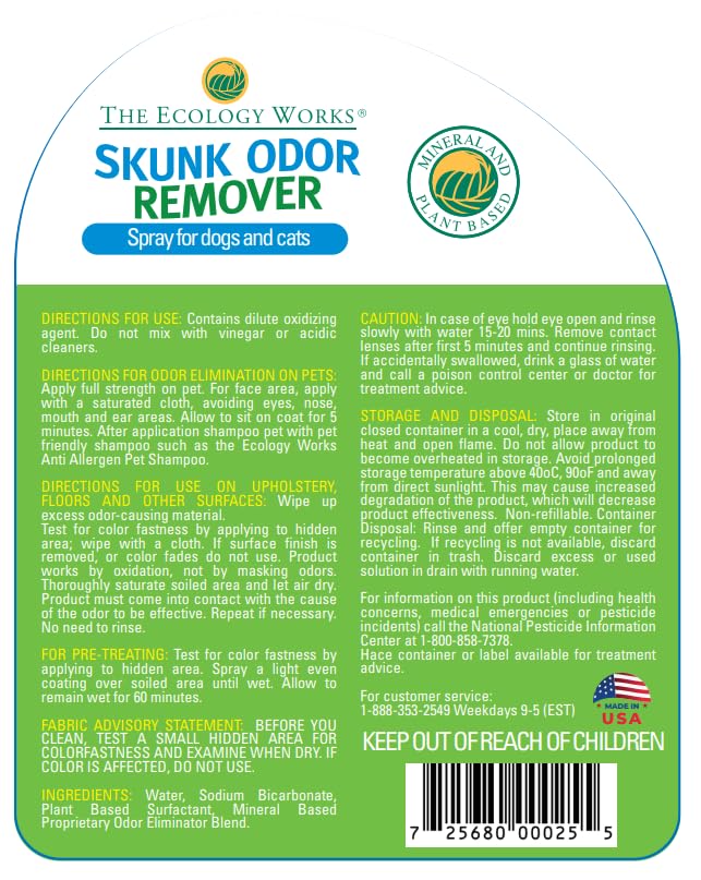 Close-up of spray application for quick odor elimination after skunk exposure