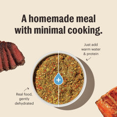Adding protein to The Honest Kitchen base mix creates a complete customizable meal.