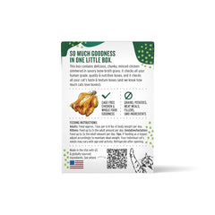 The Honest Kitchen cat food closeup shows minced chicken in savory gravy for cats