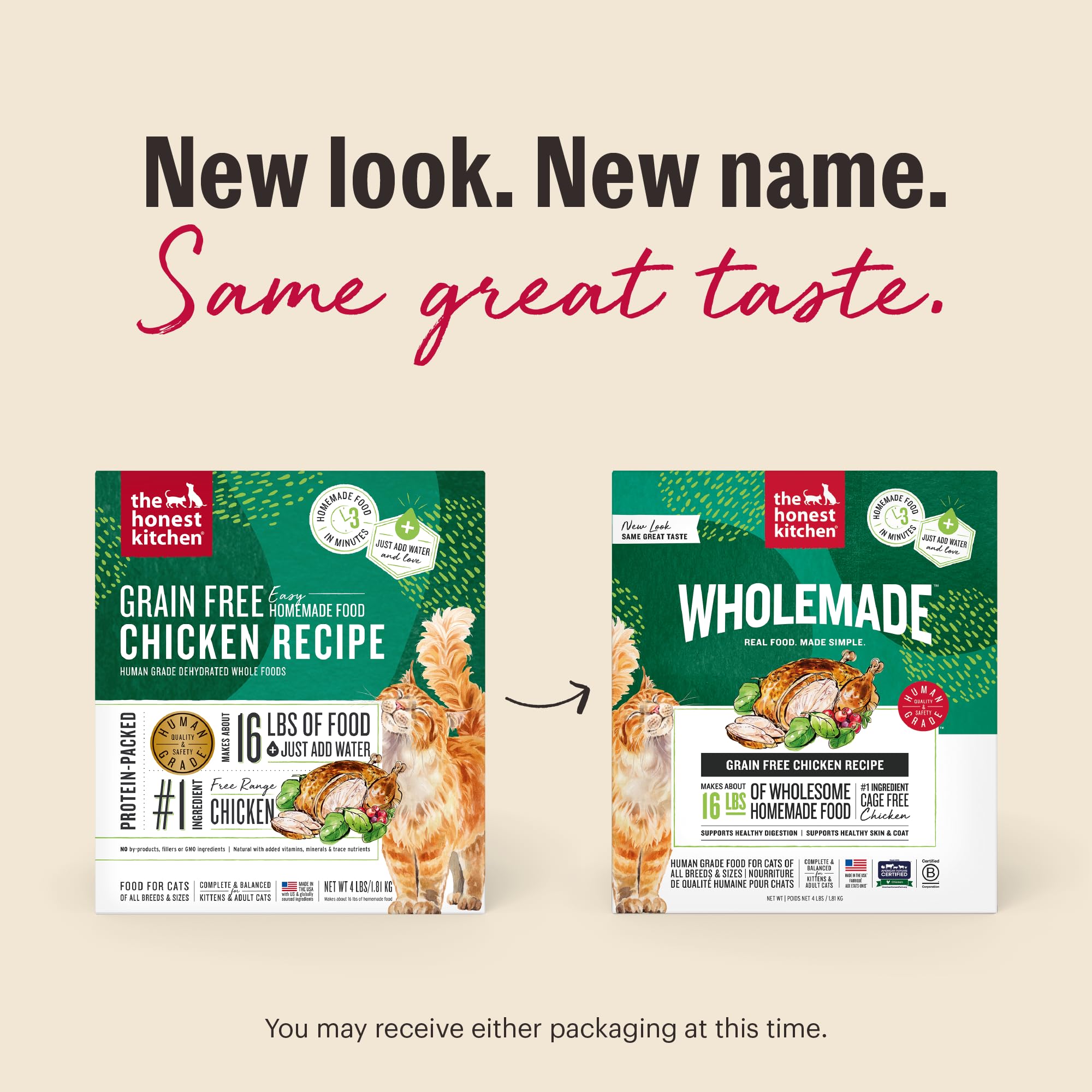 The Honest Kitchen rehydration process shows warm water expanding meal portions.