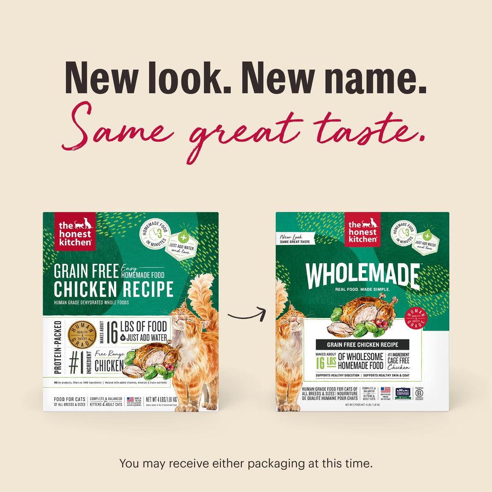 The Honest Kitchen rehydration process shows warm water expanding meal portions.
