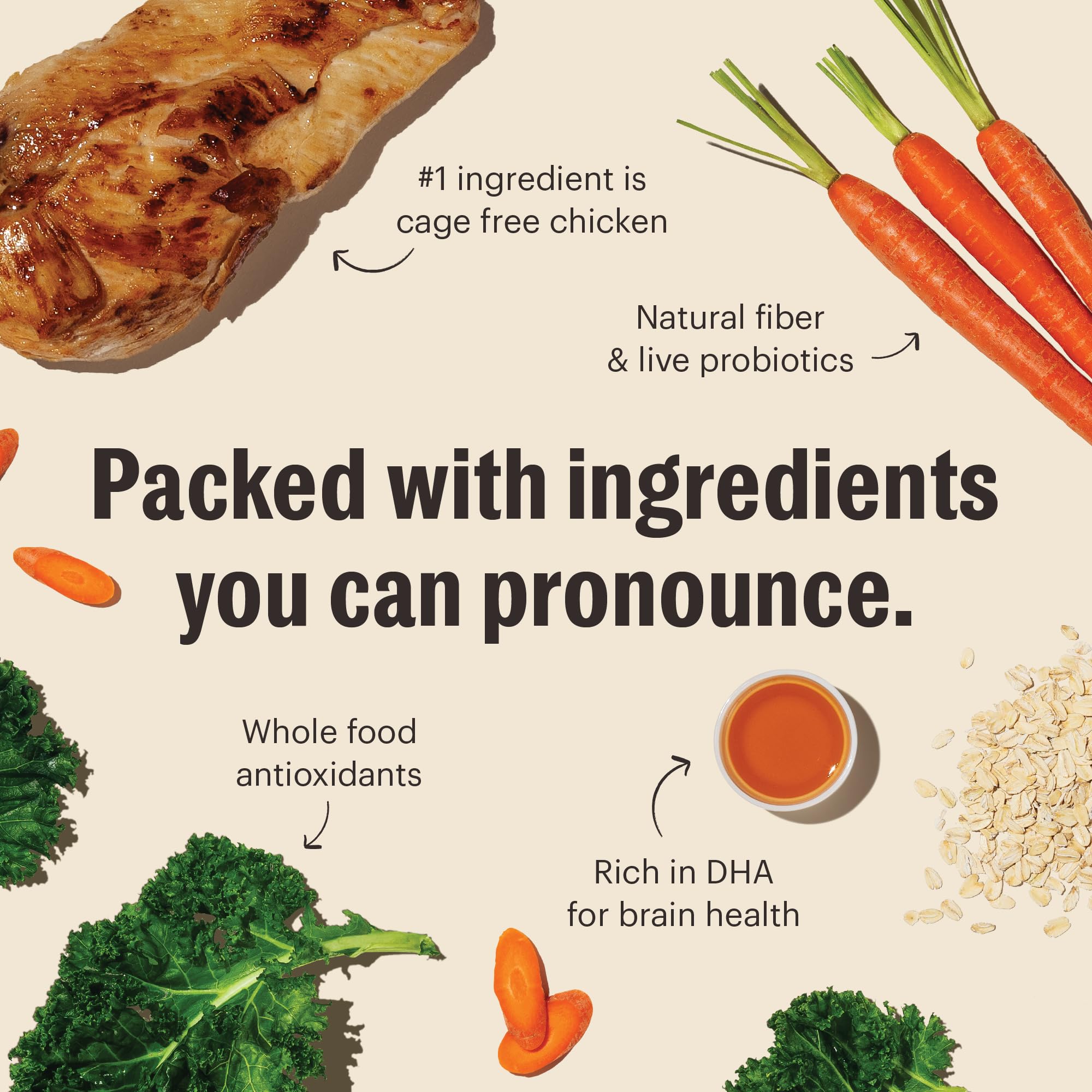 The Honest Kitchen chicken clusters close-up highlights real meat