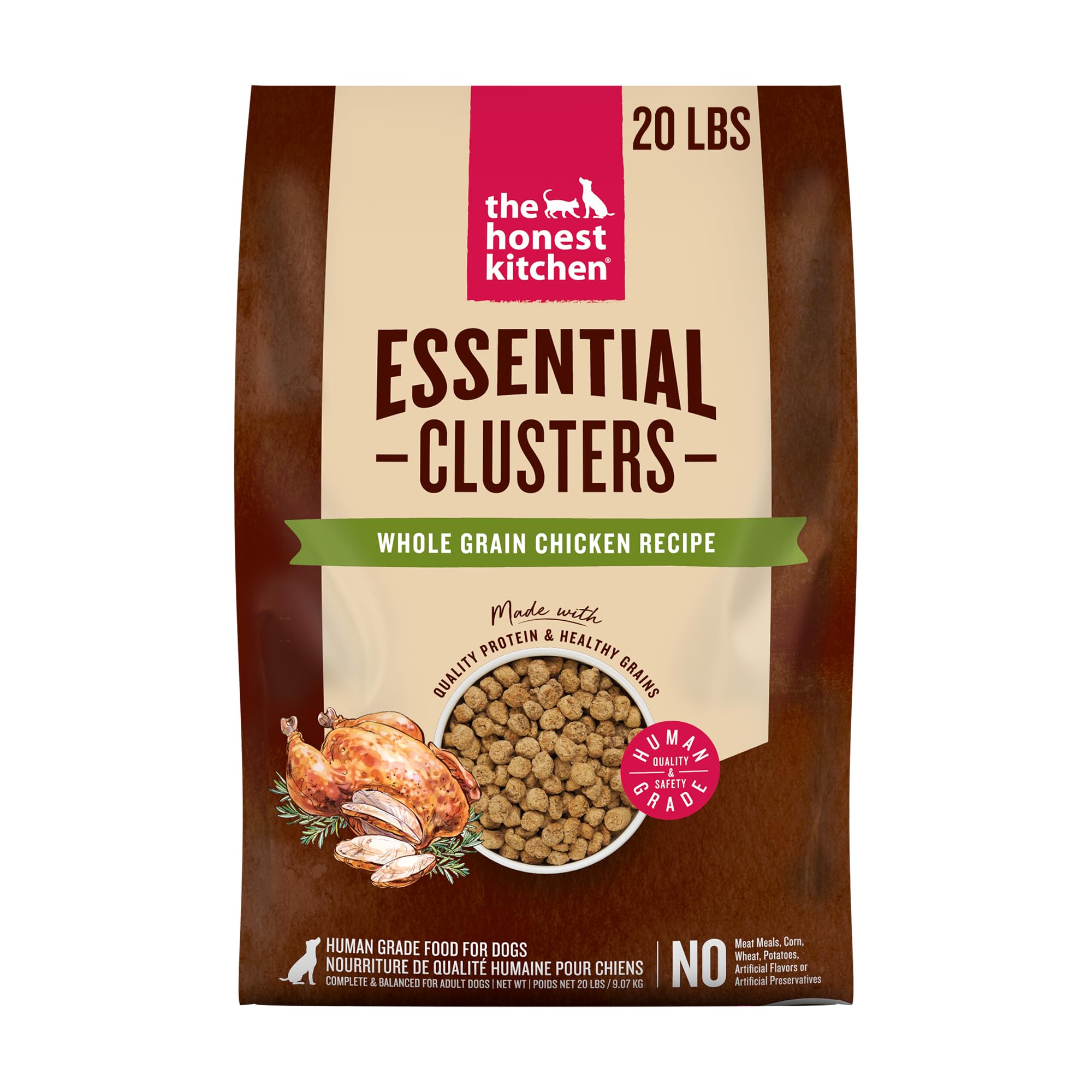The Honest Kitchen Essential Clusters chicken 20lb bag for home feeding