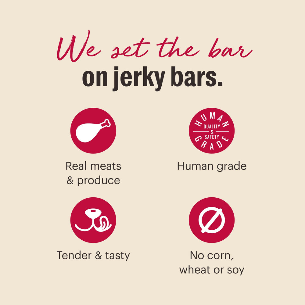 Made in the USA label appears with The Honest Kitchen Jerky Harvest Mini Bars.